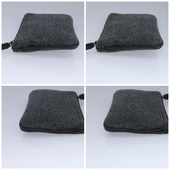 PRADA Pouch Wool Black Auth ti2350 - Picture 16 of 16